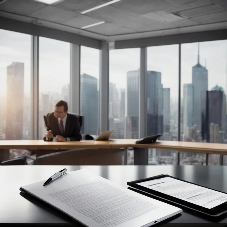 فريق استشاري قانوني يعمل مع عميل في مكتب حديث بأبوظبي